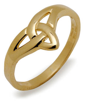 10 carat yellow gold trinity knot ring