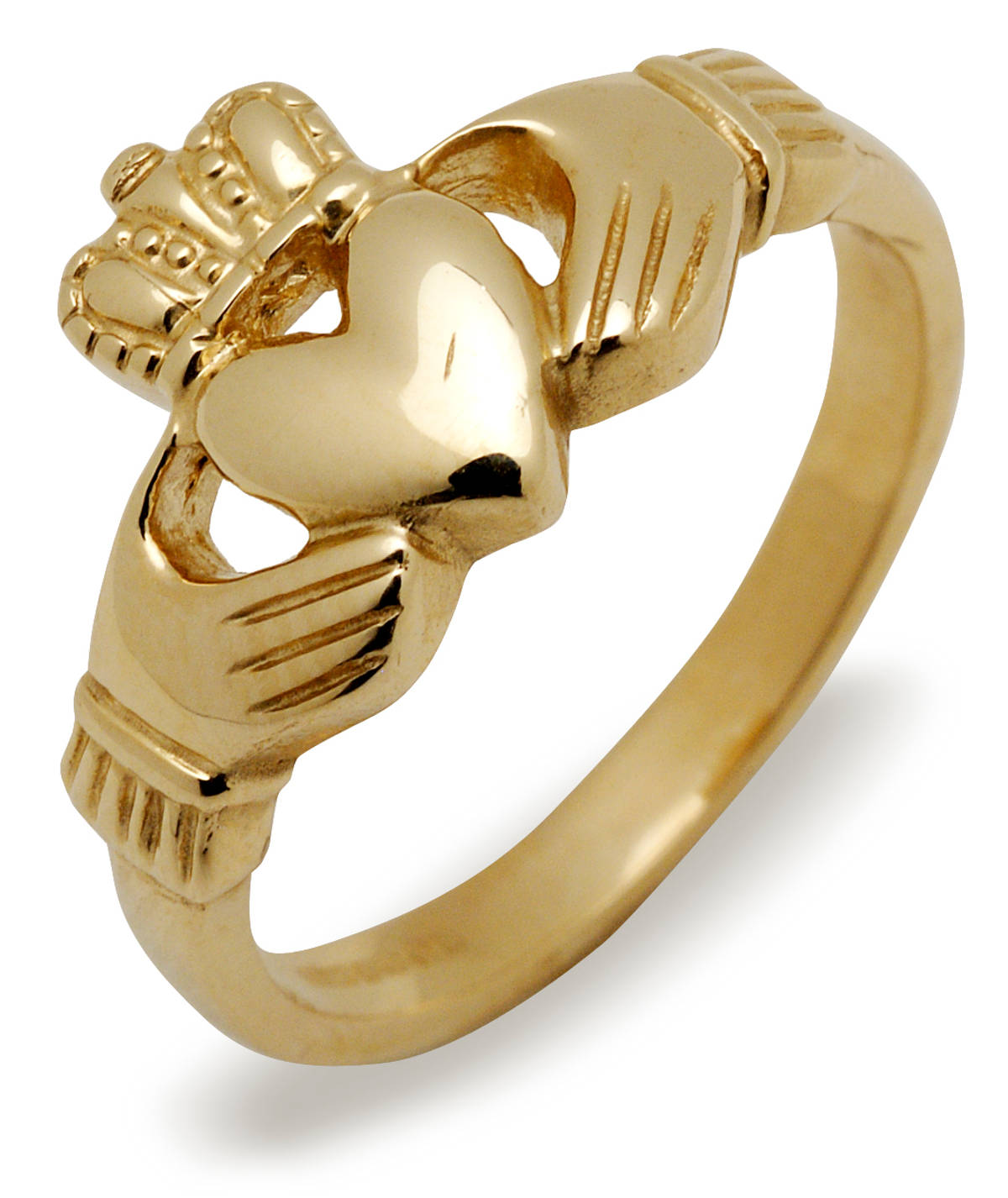 10 carat yellow gold (or white gold) Claddagh ring