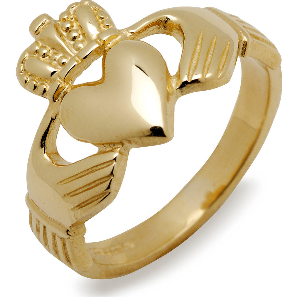10 carat yellow gold heavy Claddagh ring