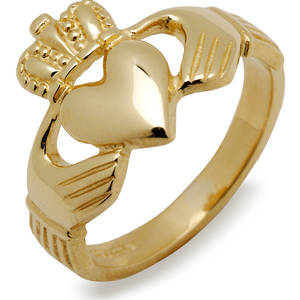 10 carat yellow gold heavy Claddagh ring