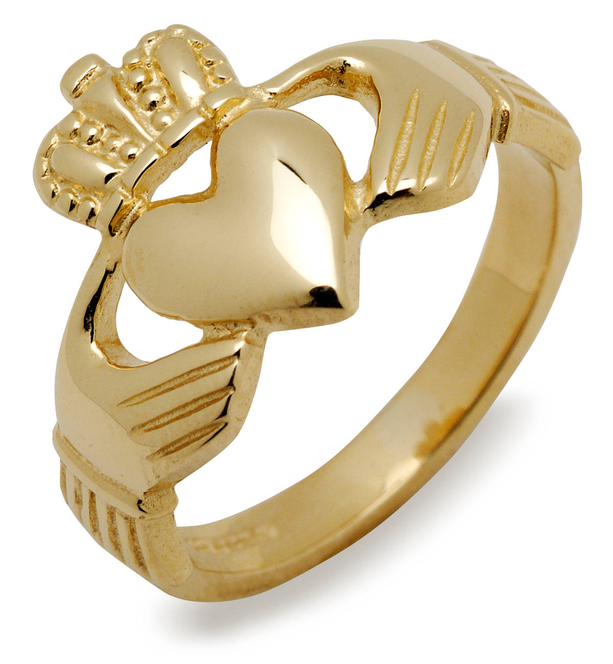 10 carat yellow gold heavy Claddagh ring