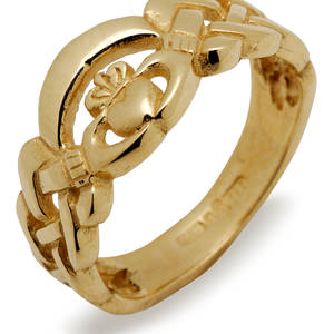 10 carat yellow gold Celtic Claddagh Nua ring