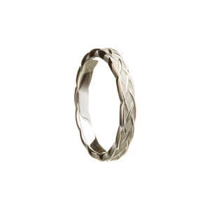 14ct White Gold Gents Celtic Wedding Band