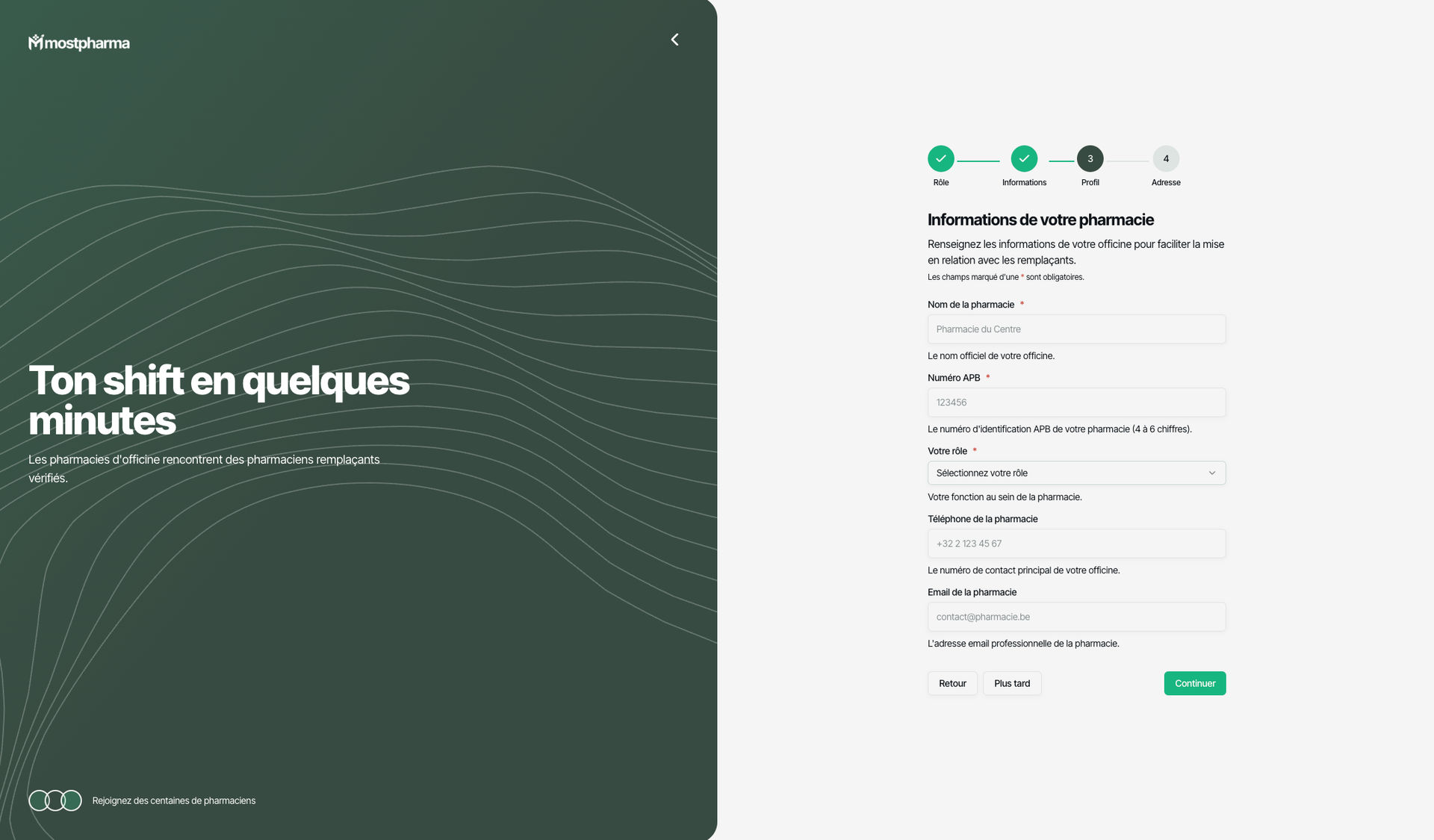 Inscription pharmacie