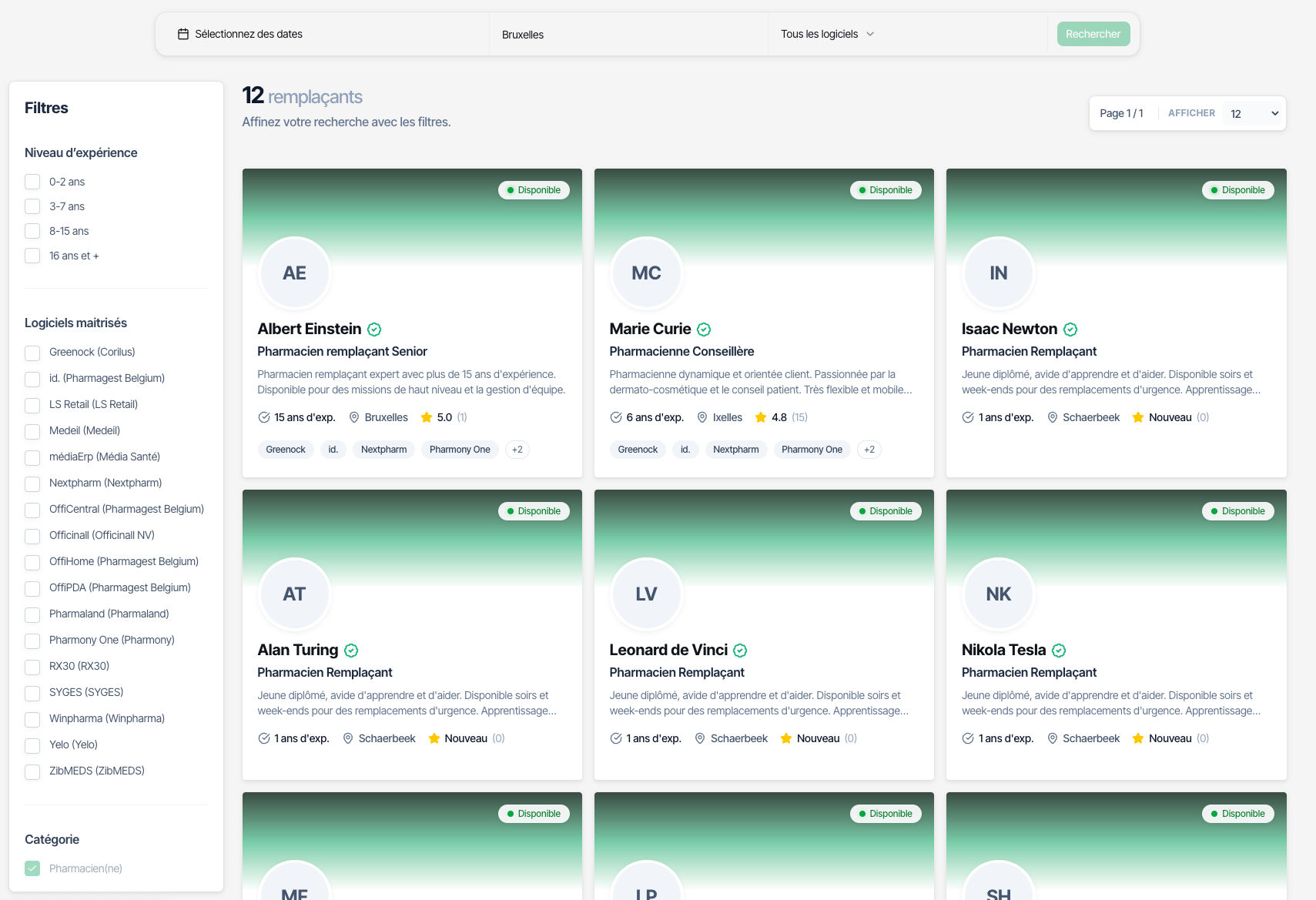 Recherche remplaçant