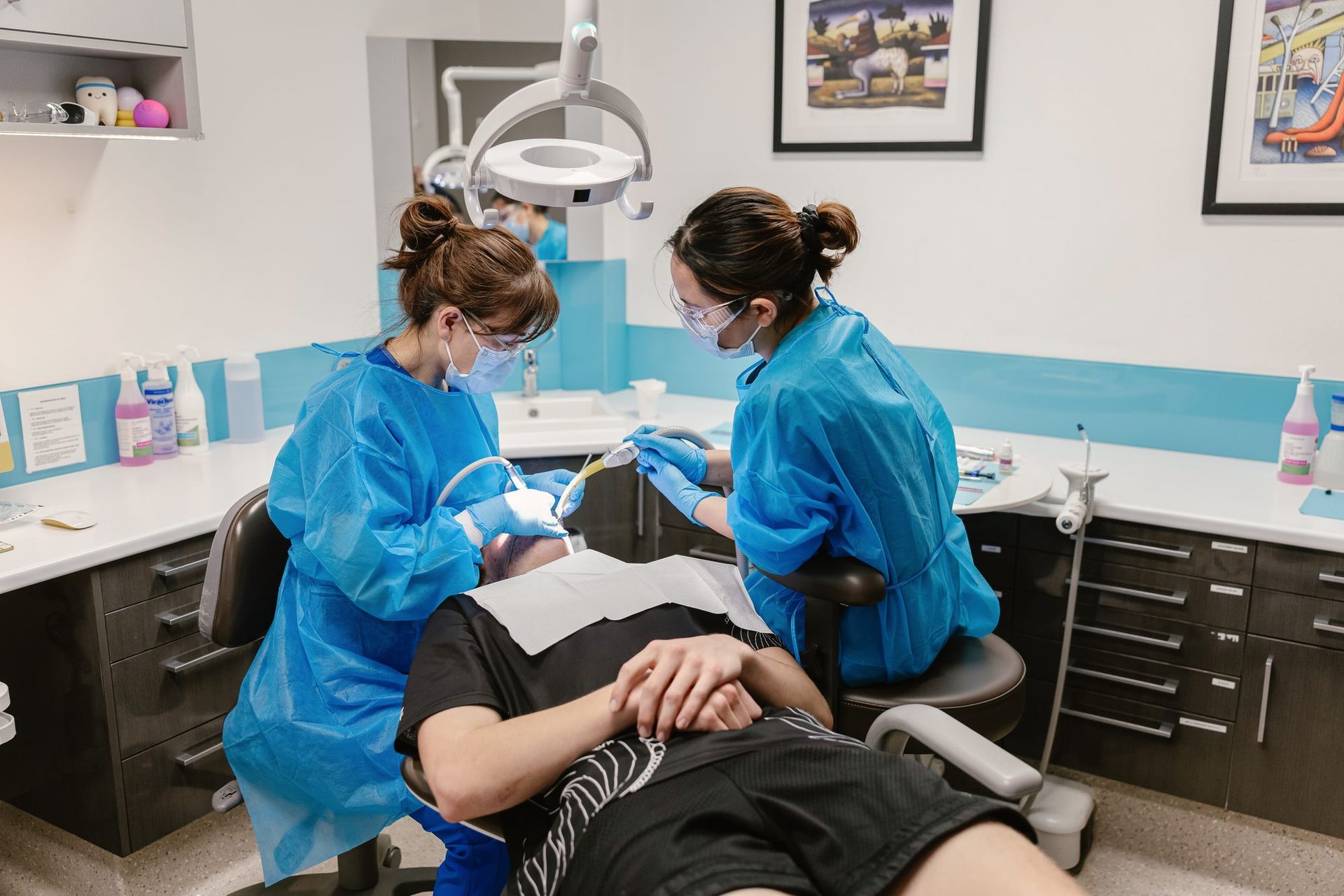 An orthodontics procedure in action