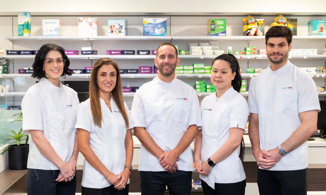 Friendly team photo at East Perth Pharmacy 777