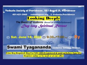 06-18 Retreat by Swami Tyagananda Ramakrishna Vedanta Society Boston MA