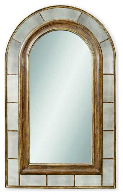 Clark Rustic Bronze Old World Pu Arched Leaner Mirror – Transitional Within Newest Bronze Arch Top Wall Mirrors (Photo 2 of 15)