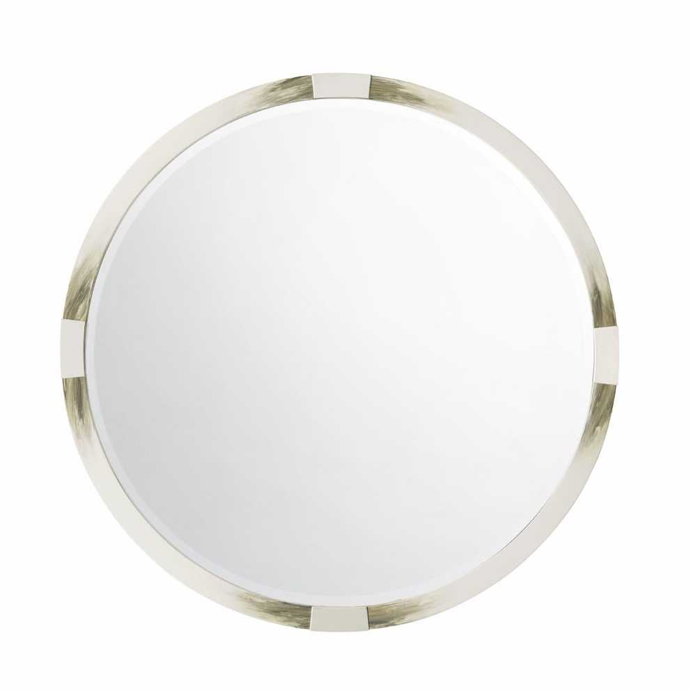 Theodore Alexander – Cutting Edge Mirror Round, Longhorn White – 3102 452 Inside Most Up To Date Jagged Edge Round Wall Mirrors (Photo 5 of 15)