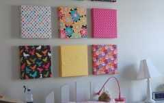 Fabric Covered Squares Wall Art