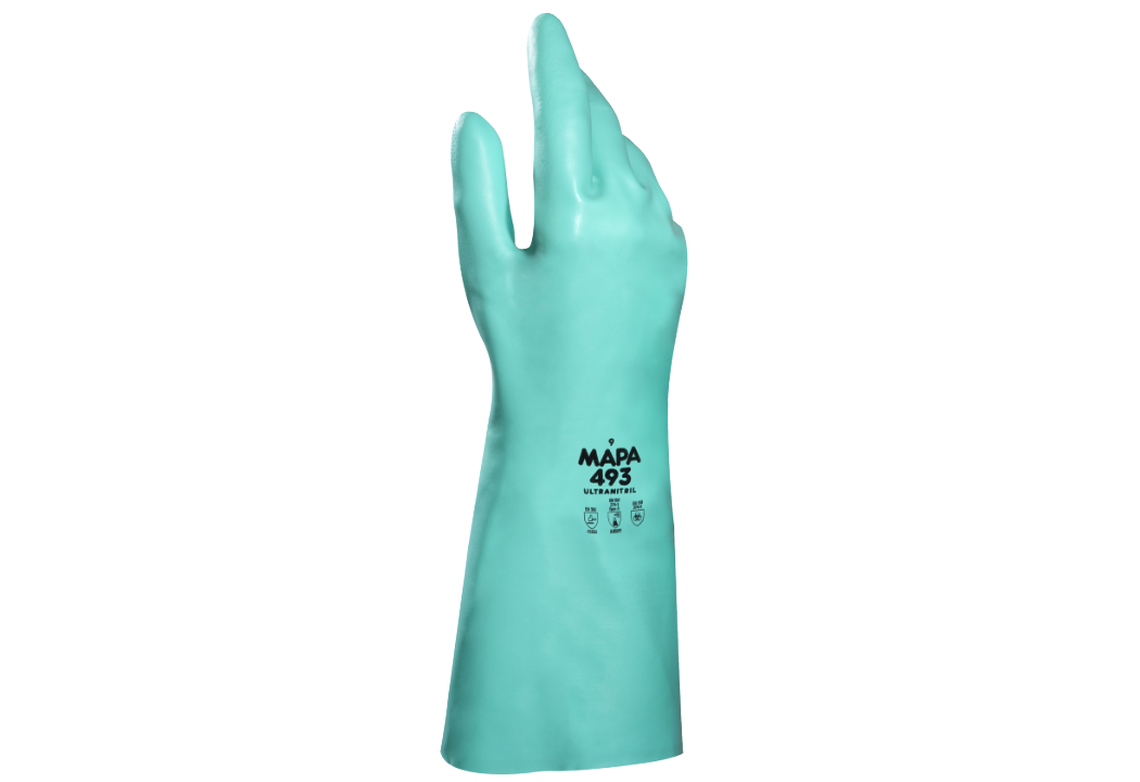 Gants protection chimique nitrile Mapa Ultril 377 taille 9, la