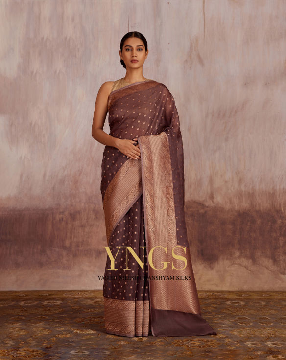 Banaras Dyed Pure Handloom Kora Saree