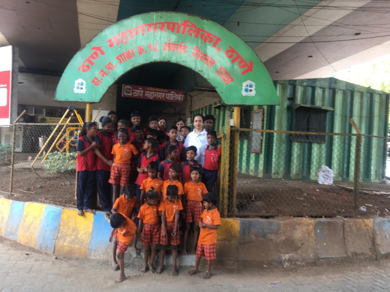 Yoga Session with Thane Signal School Children - Practice