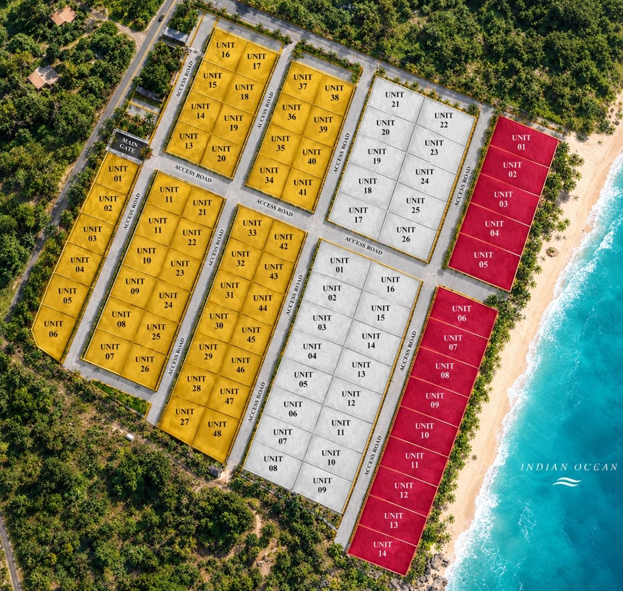Aerial beach shoreline