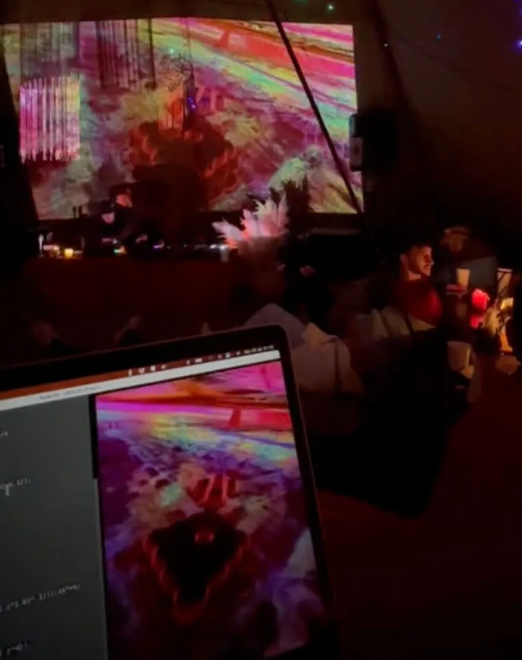 Livecoding in a tent at the LES open-air festival