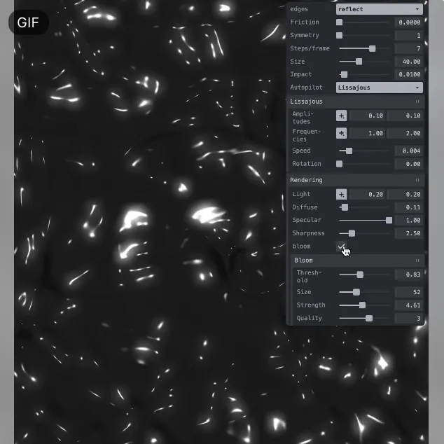 Генеративная айдентика на основе симуляции волн