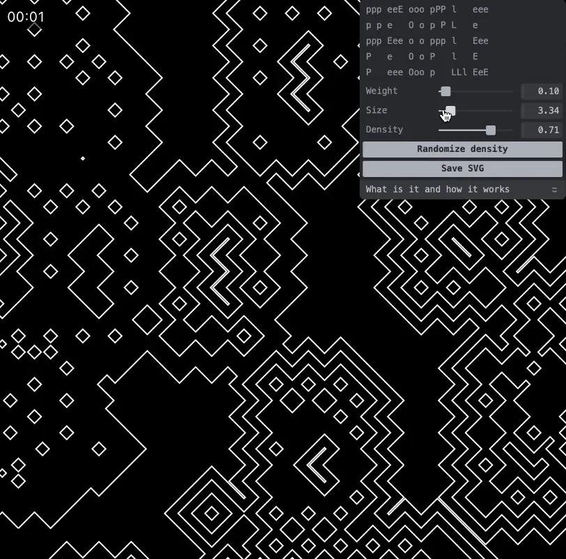 Онлайн-рисовалка странных векторных шейпов