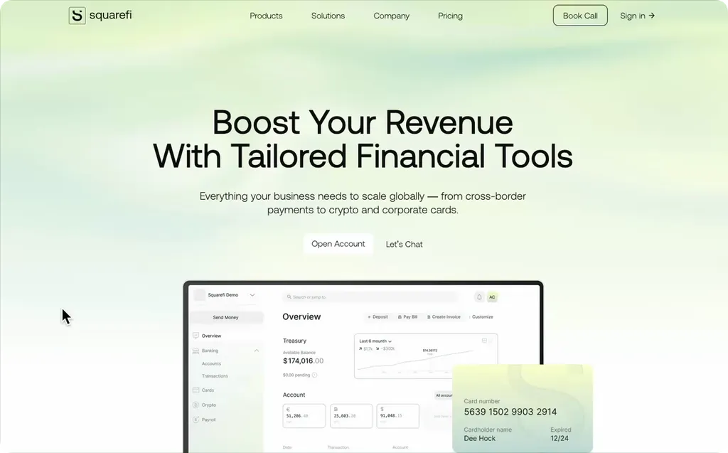 Интерактивный фон на сайте Squarify