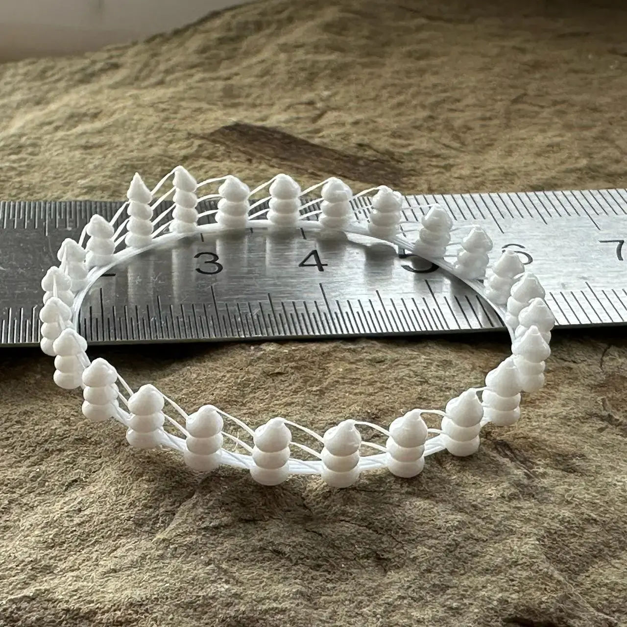 The first three turns of the droplet spiral with a nozzle dip