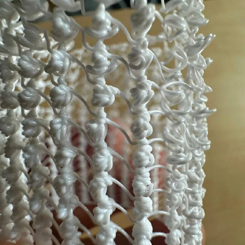 Droplet spiral stitch, close-up