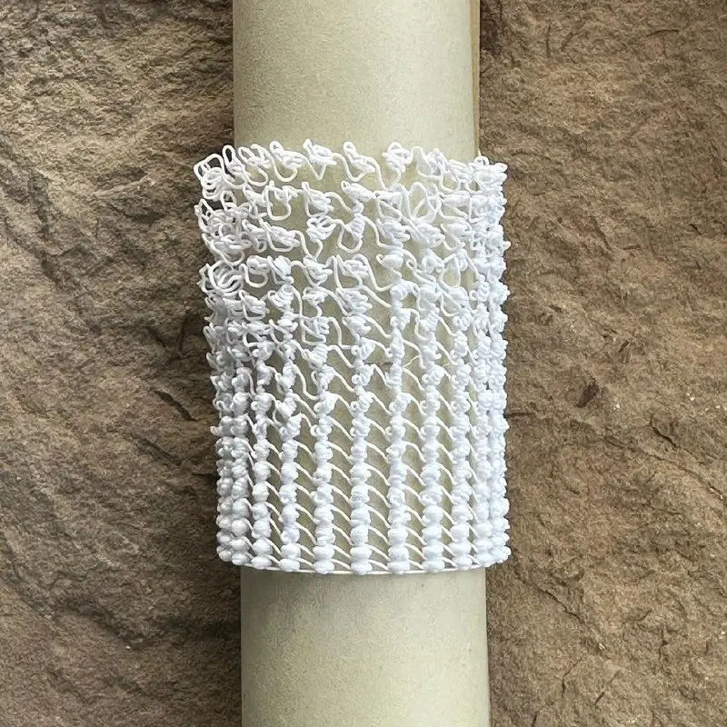 Droplet spiral stitch, full view