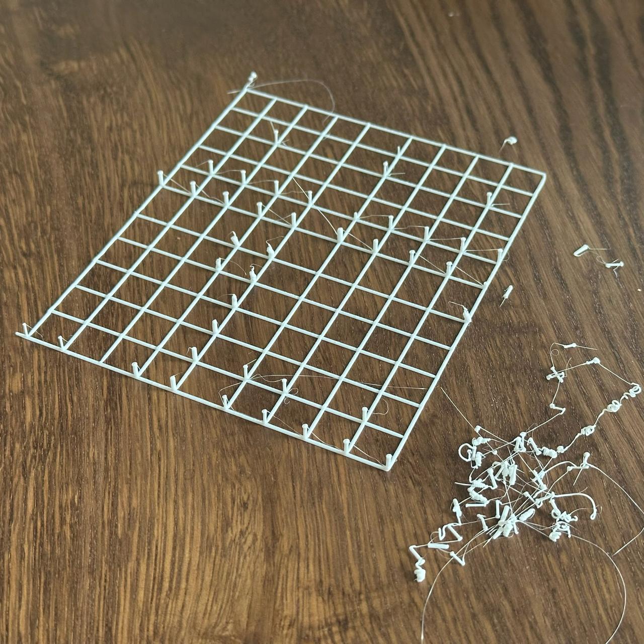 Test piece after removing the stems that snapped off easily