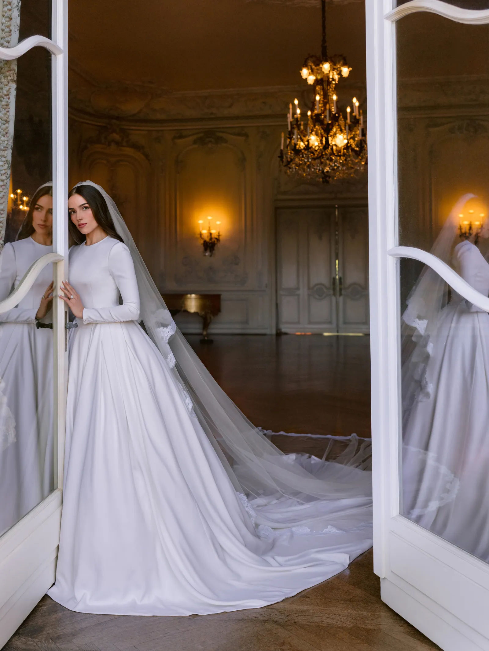 sachin and babi light blue dress Real bride gowns in the style of Olivia Culpo