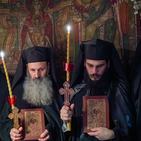 Calugaria Monahilor Damaschin si Teodor (tata si fiu)