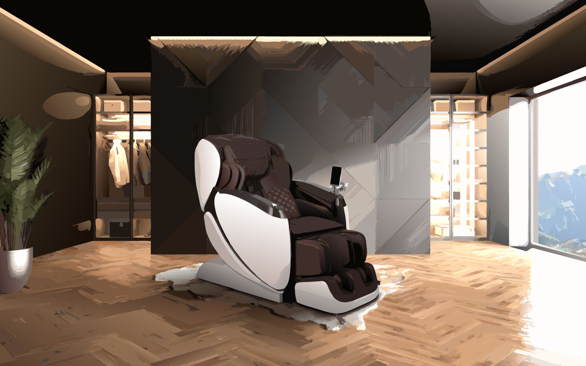 Background Image of room with massage chair