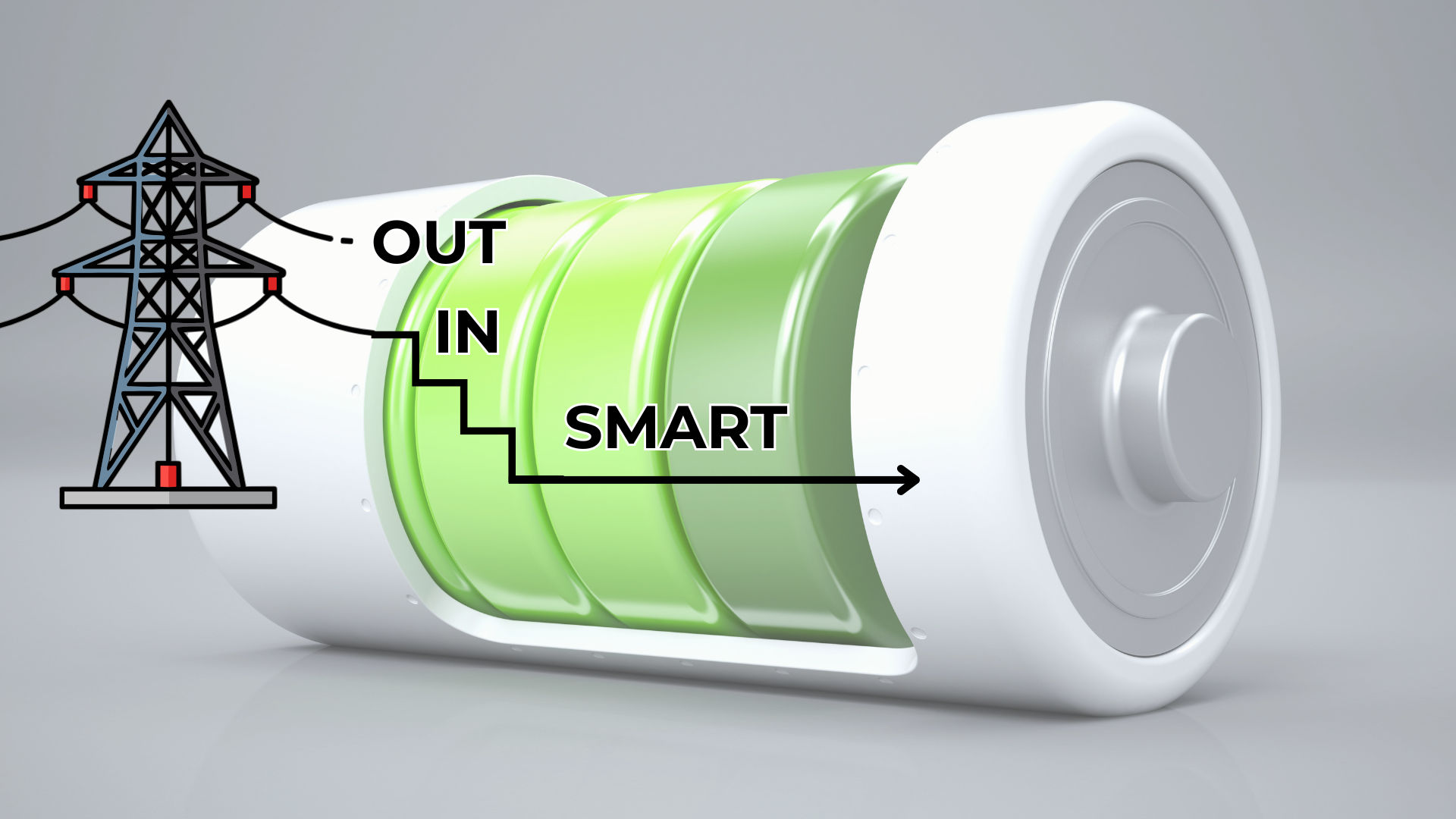 Diagram showing energy flowing in and out of a home battery system