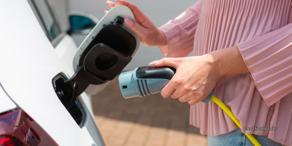 Home EV charger on an exterior wall