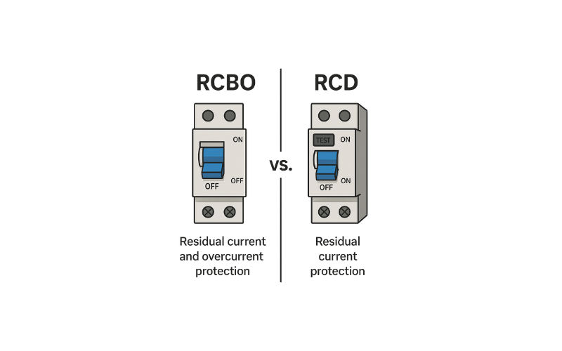Single-pole RCBO device on DIN rail — per-circuit RCD plus overcurrent protection London BS 7671