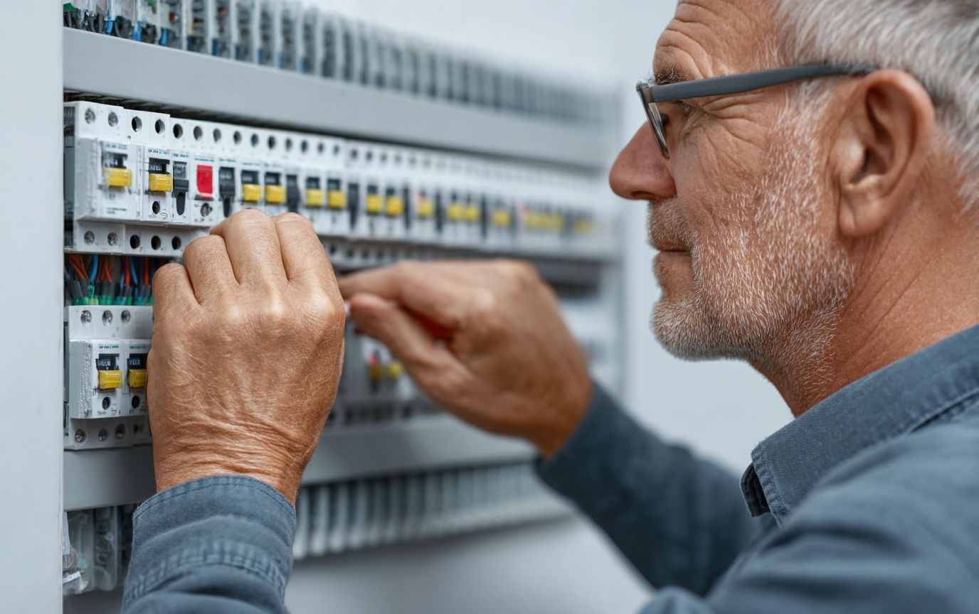 Modern metal-clad consumer unit with surge protection — RCBO fuse board upgrade London NICEIC electricalworks