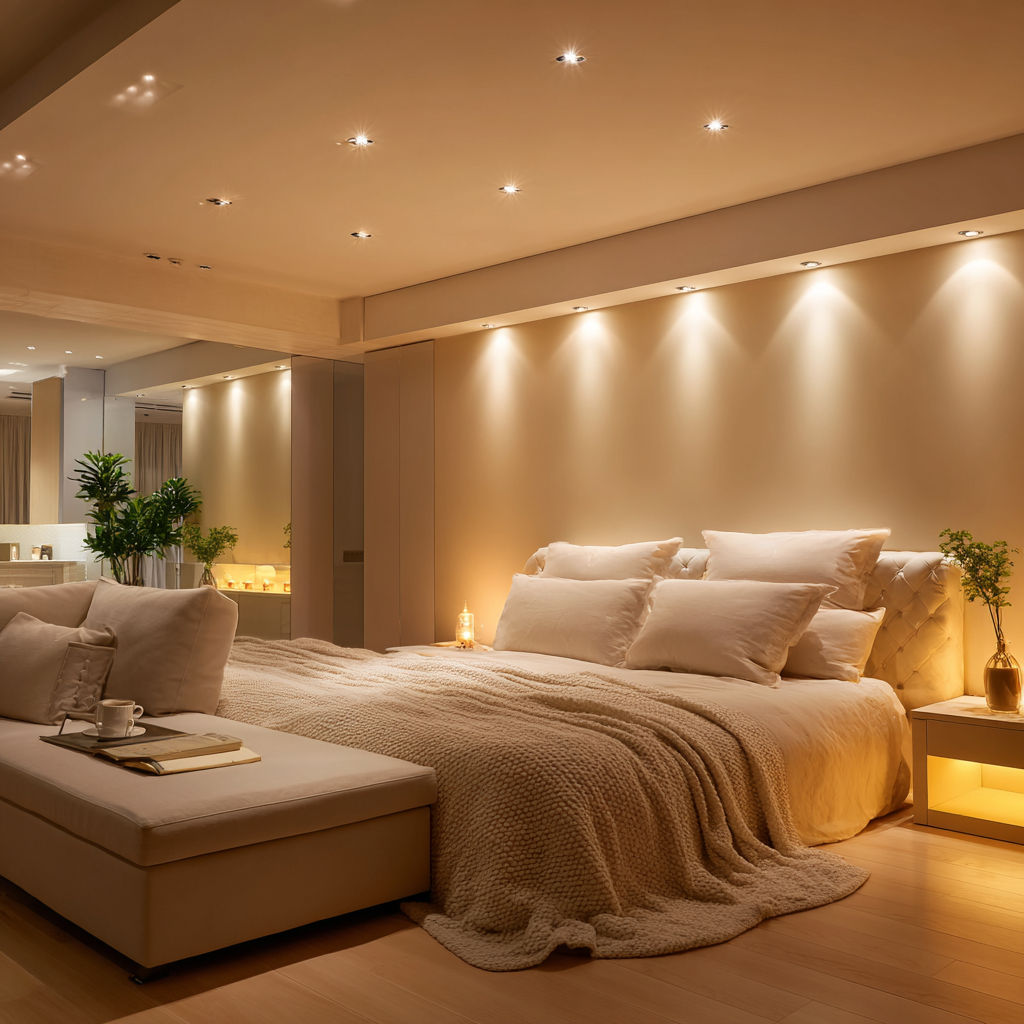 Bedroom ambient light design in a Chelsea apartment