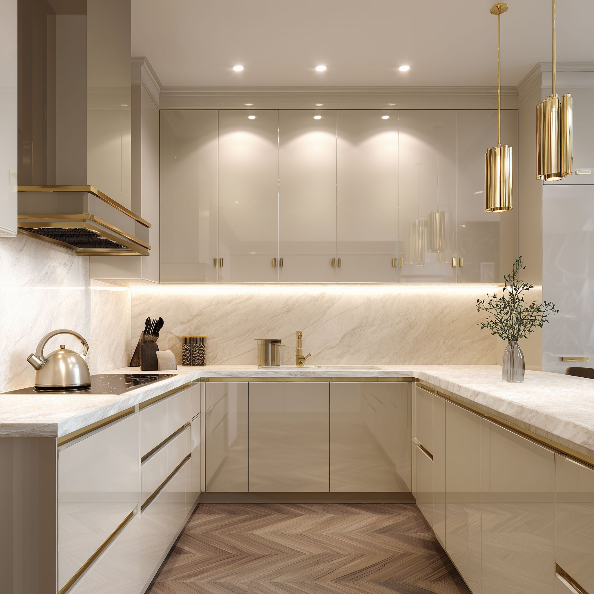 Recessed LED profiles under cabinets — shadow-free task lighting Richmond London NICEIC