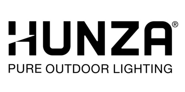 Hunza garden spike and inground lighting brand logo — discreet landscape lighting Richmond Wimbledon