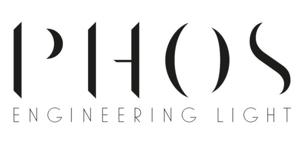 Phos architectural exterior lighting brand logo — precision beam outdoor London
