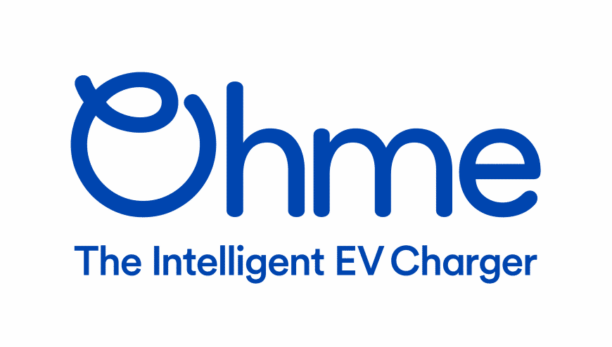 Ohme intelligent EV charger brand logo — off-peak smart scheduling with OZEV-approved electricalworks installs