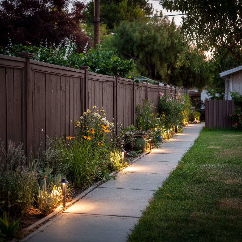 Backyard path lighting for a London garden
