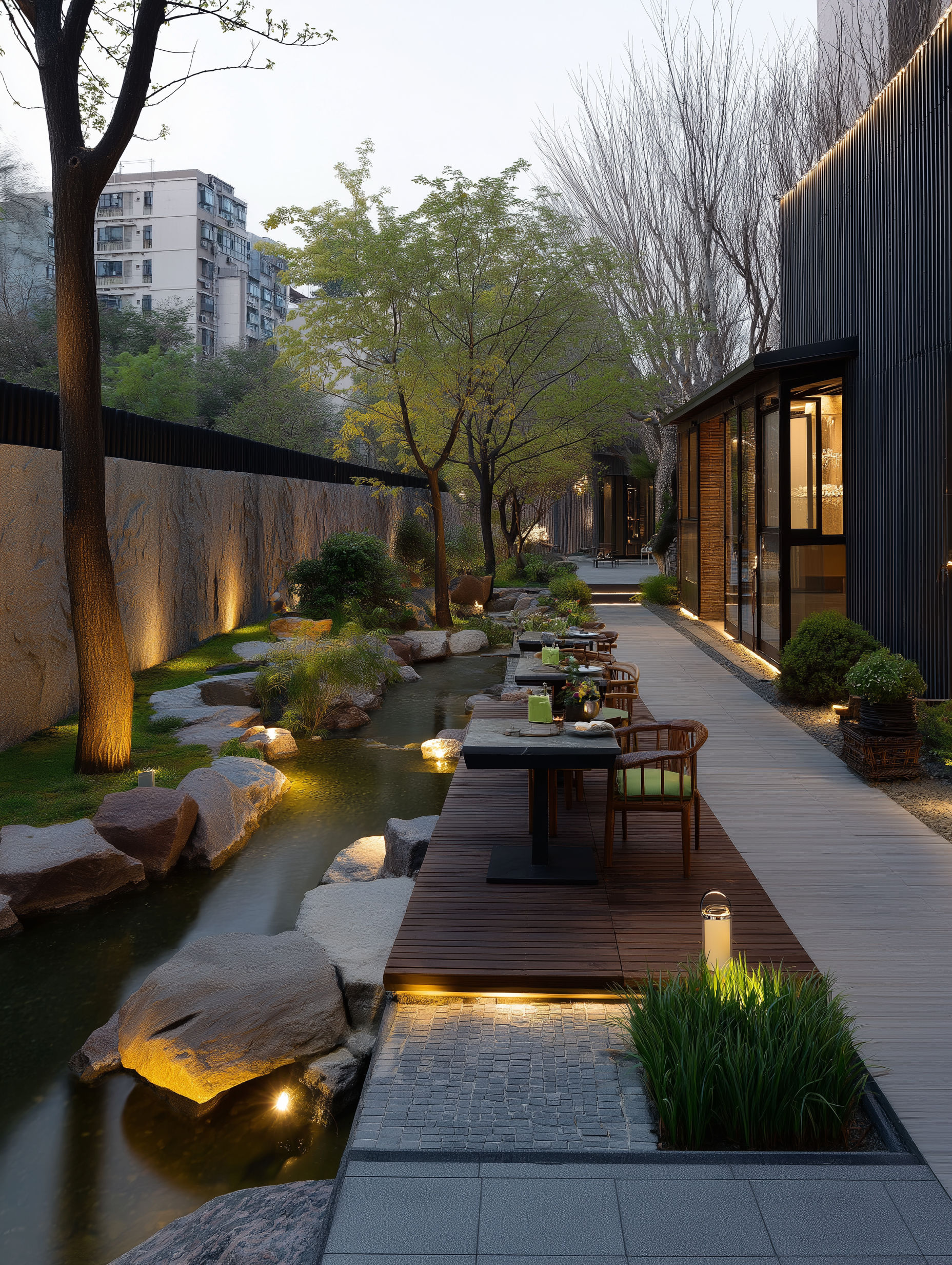 Garden tree uplighting and patio ambience — IP-rated outdoor electrics London NICEIC electricalworks