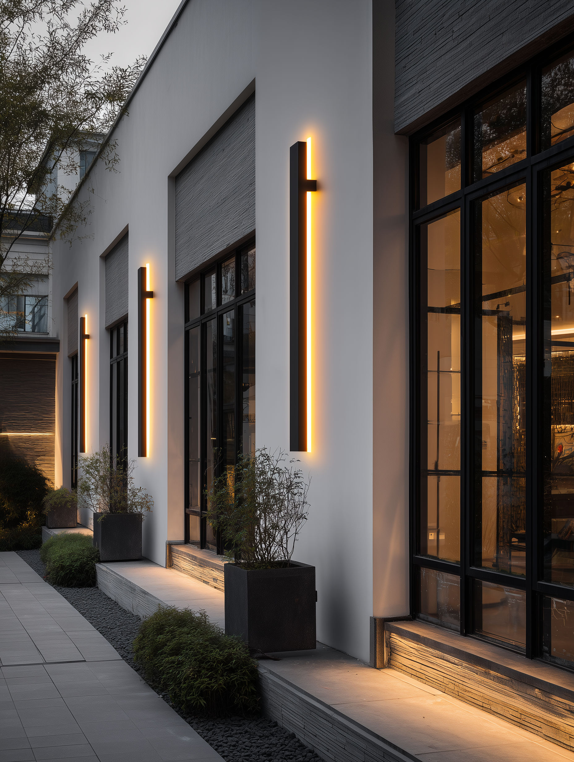 Brick up-and-down wall lights — architectural facade lighting Richmond London certified install