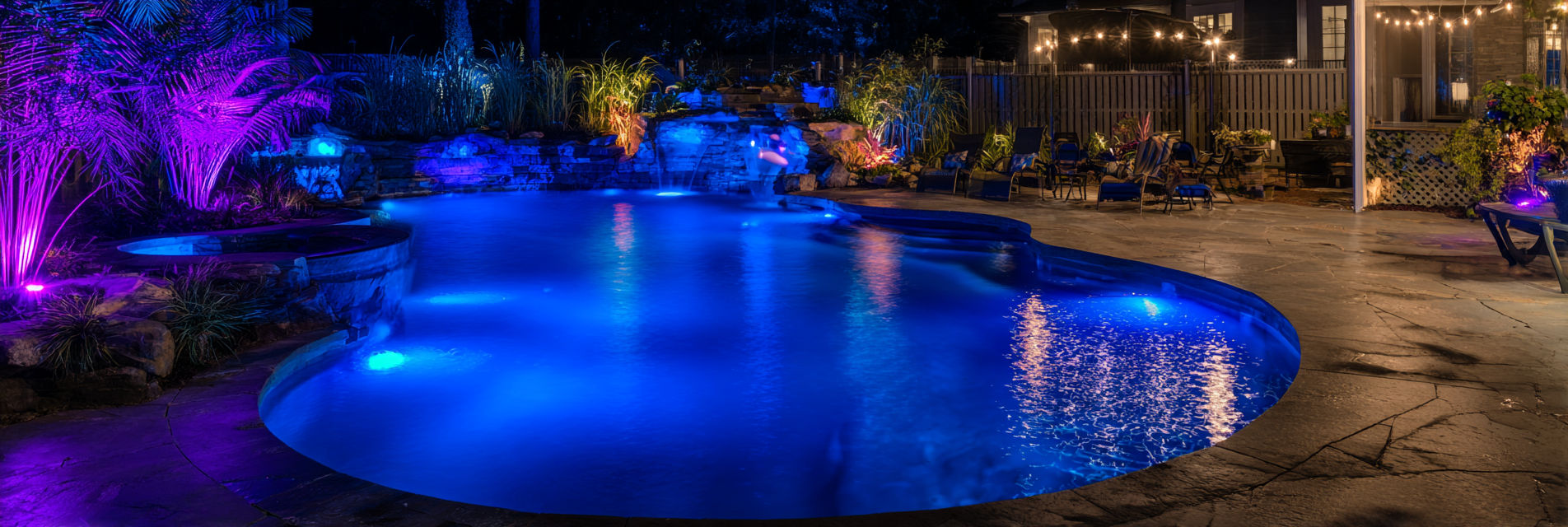 Submersible IP68 LED in garden fountain — safe extra-low voltage supply Kensington NICEIC
