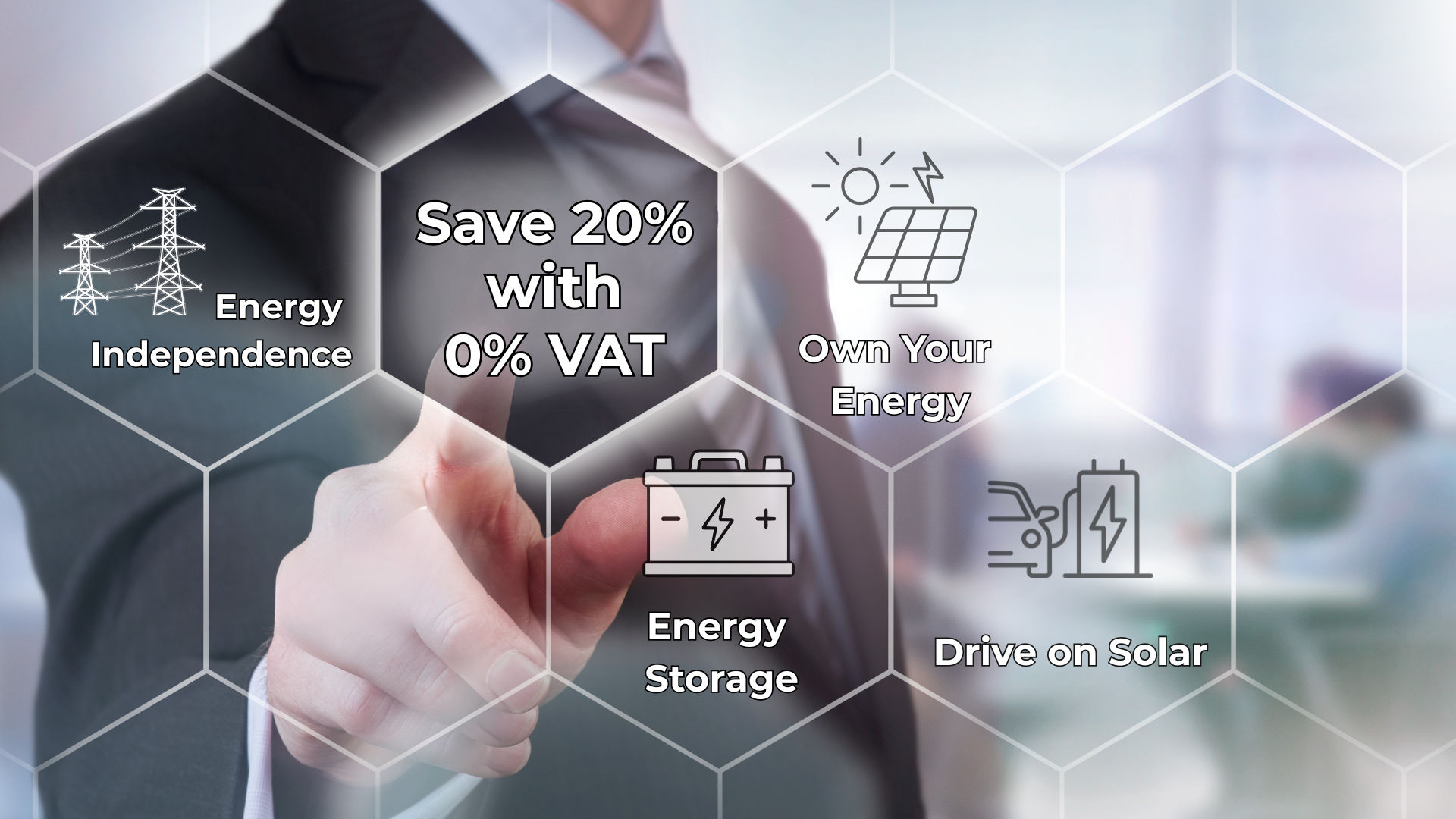 0% VAT energy-saving materials icon
