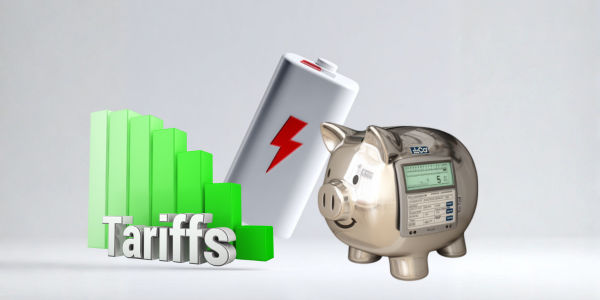 Home energy app showing solar import and export — battery discharge savings London MCS electricalworks