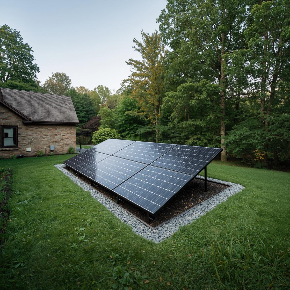 Ground-mounted solar panel system installed by MCS-certified installer in London