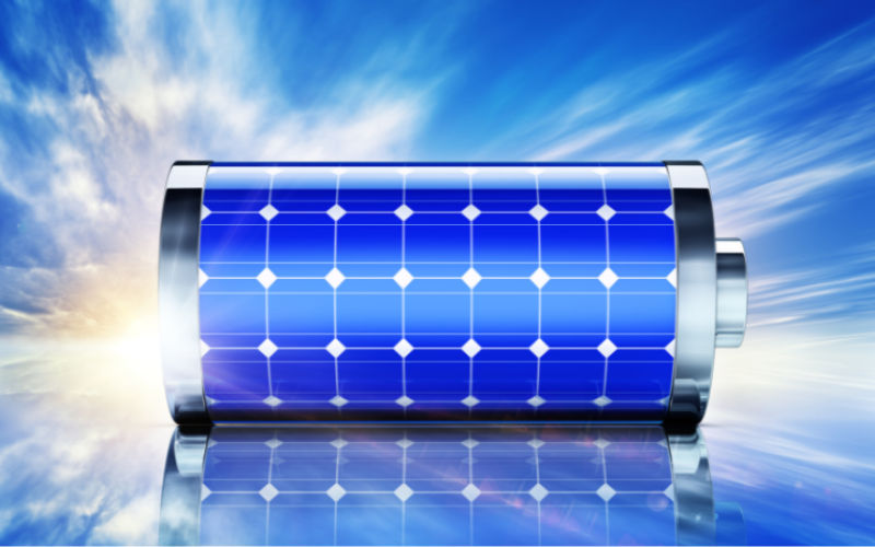 Solar battery storage unit installed on a wall
