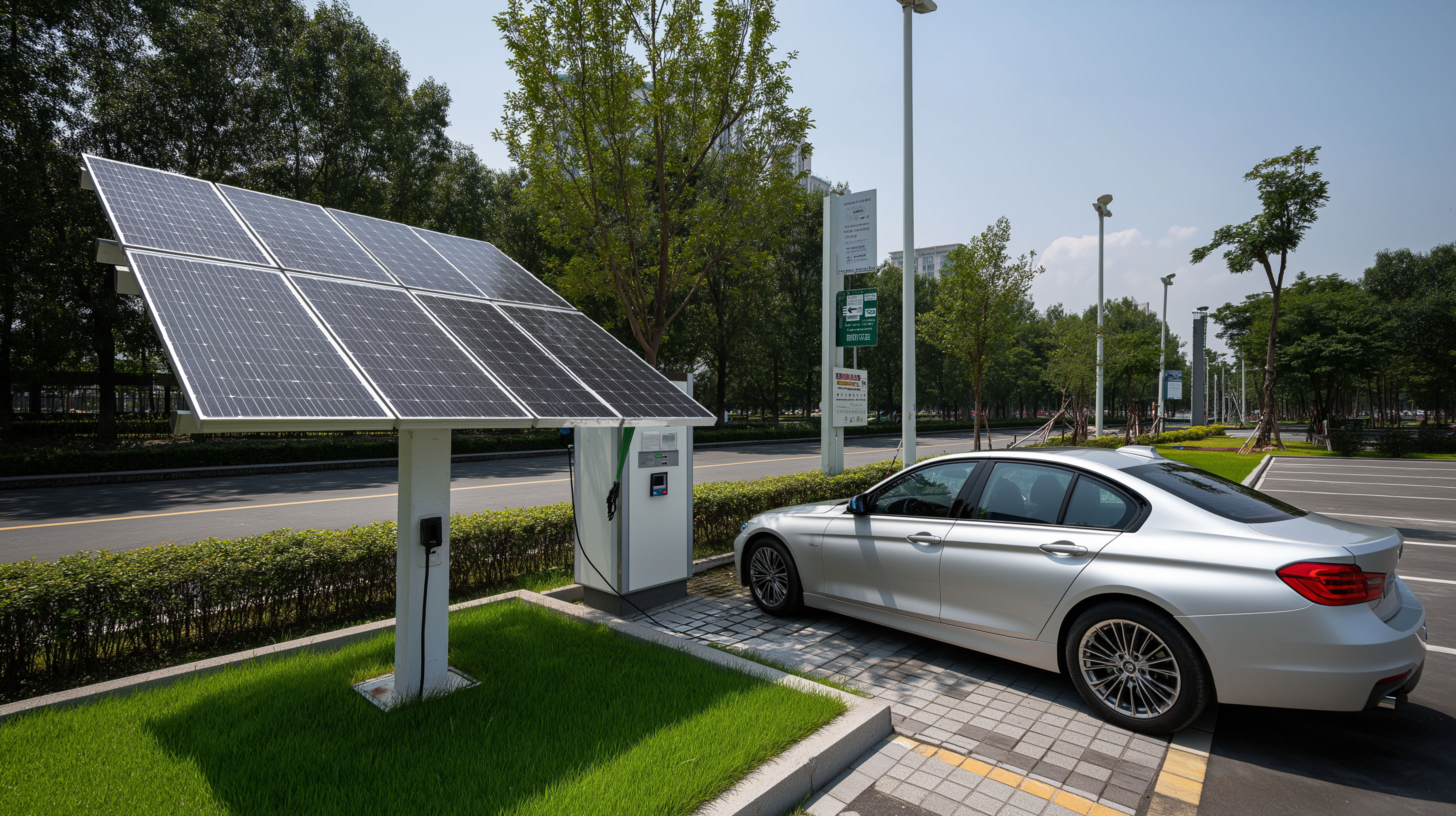 OZEV EV charger beside solar inverter — surplus PV diverted to car battery London electricalworks