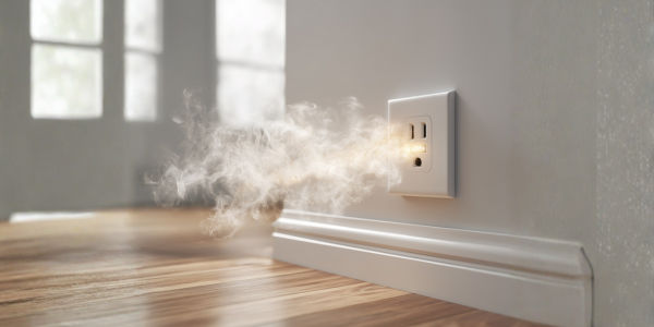 Cracked or yellowed old plastic socket showing signs of heat damage