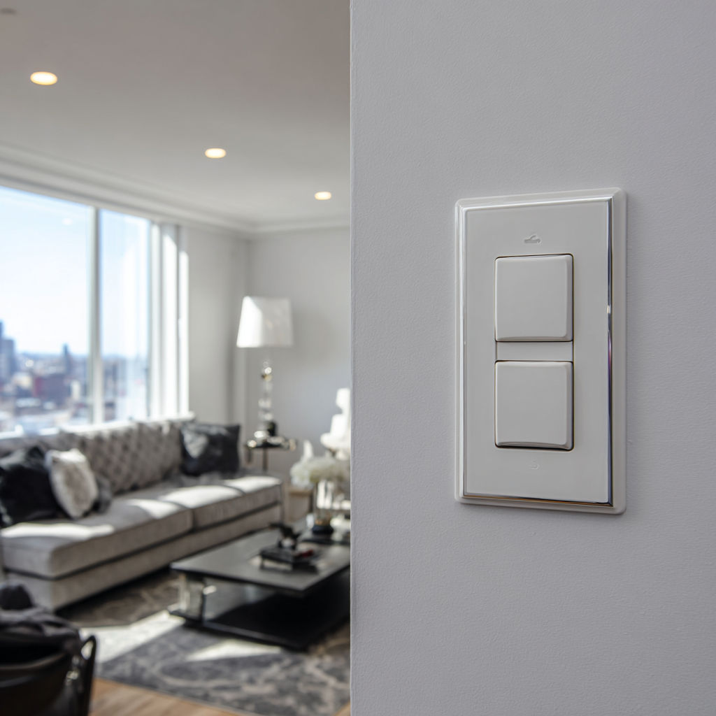 Designer light switches and electrical sockets with USB-C for a luxury London home